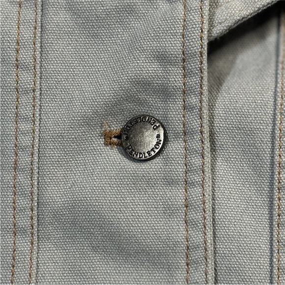 Pendleton Denim Jacket Fleece Sherpa Collar Women’s Medium Trucker Dry Goods - Picture 2 of 11
